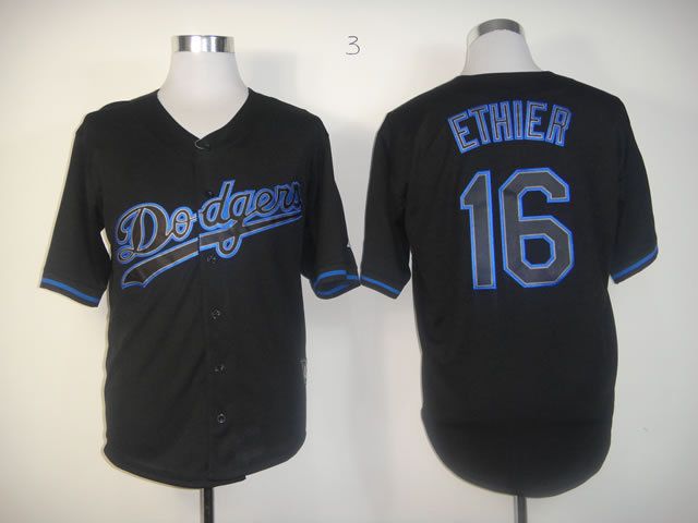 Men Los Angeles Dodgers #16 Ethier Black MLB Jerseys